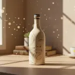 bouteille avec un art du patrimoine marocain ** قرعة رسم وفن تشكيلي من التراث المغربي