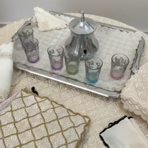 كاش بلاطو بالطرز الرباطي الأصيل ** Couvre-Plateau en Broderie Rabatie Authentique