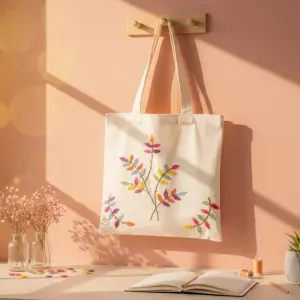 Tote bag brodé à la main ** حقيبة توطباك قماشية بتطريز يدوي فاخر