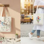 Tote bag brodé à la main ** حقيبة توطباك قماشية بتطريز يدوي فاخر