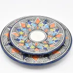 Plat de Service en Céramique de Safi Motif "Jacquard" ** طبسيل الجاكار الحر