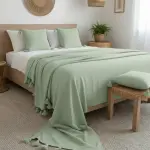 غطاء سرير2/3 "الدفء الأصيل" – تحفة من الصوف الطبيعي بألوان الأرض / Couvre-lit traditionnel