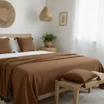 غطاء سرير2/3 "الدفء الأصيل" – تحفة من الصوف الطبيعي بألوان الأرض / Couvre-lit traditionnel